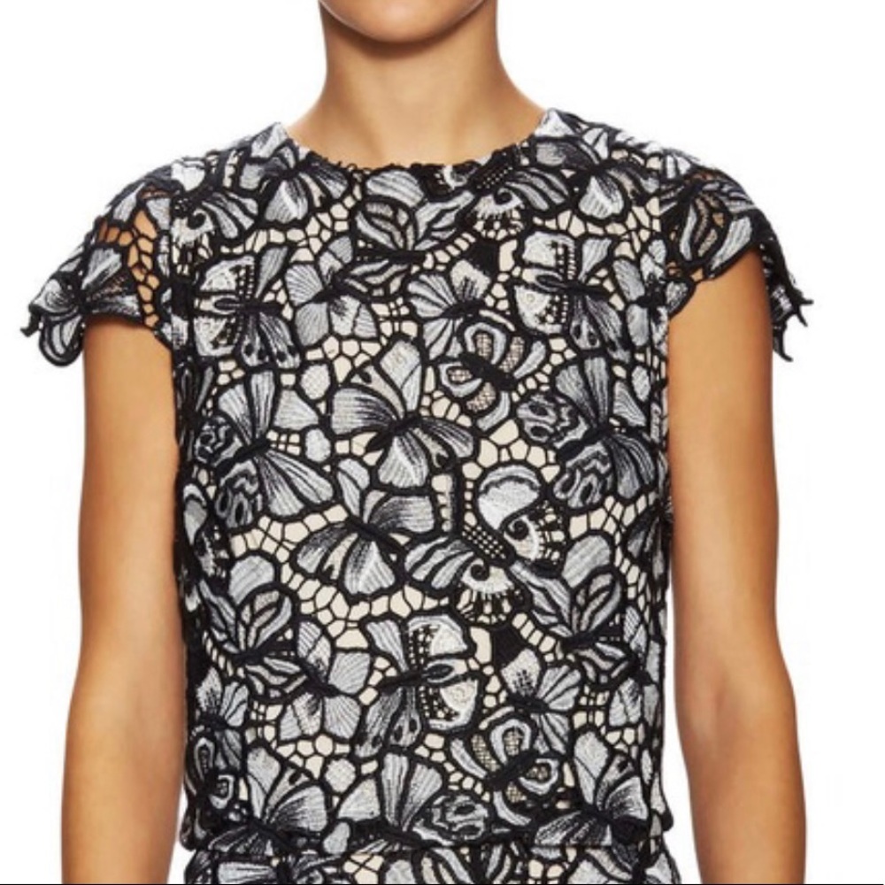 Alice and Olivia Eve Butterfly Cap Sleeve XS